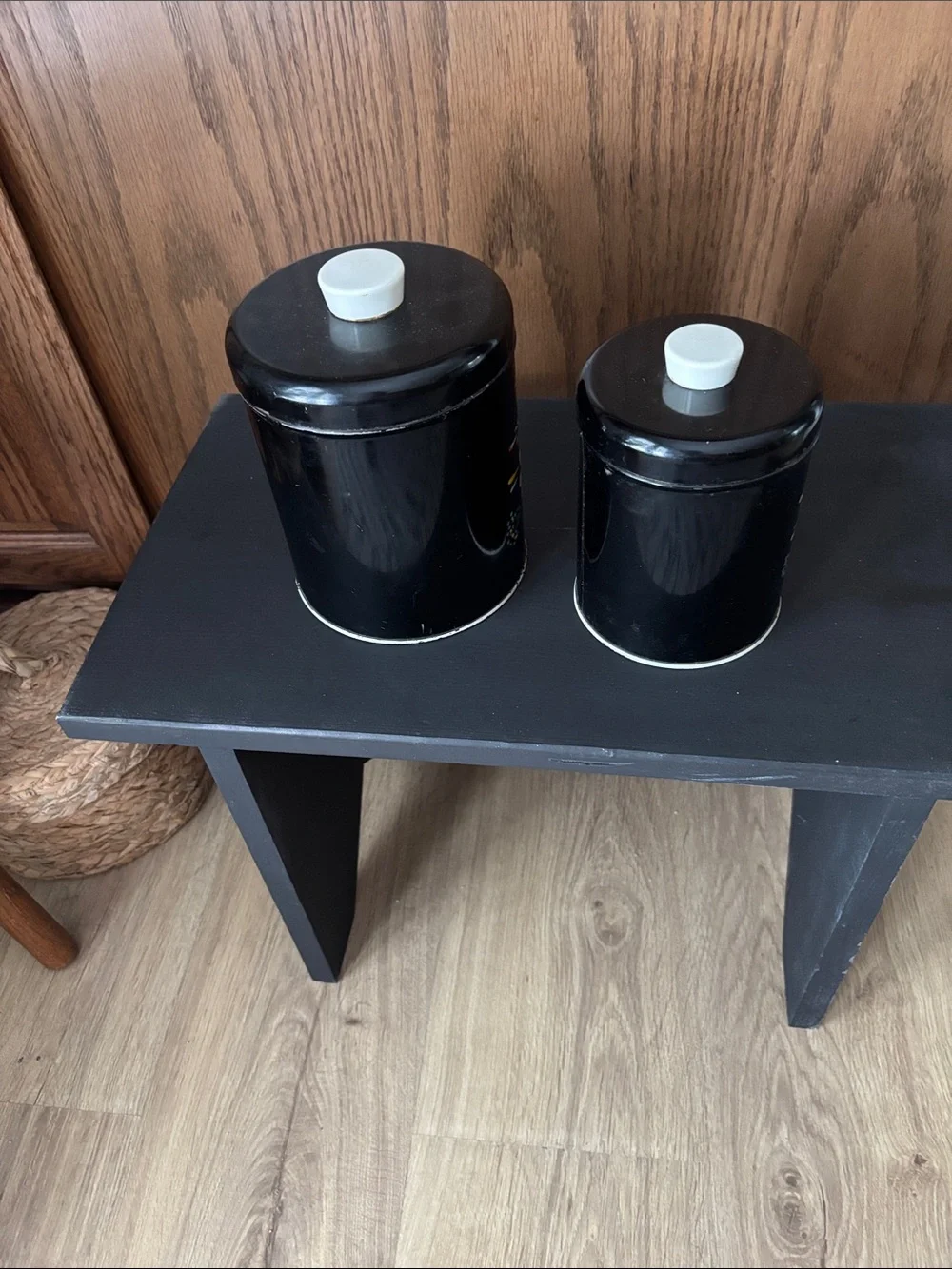 Vintage Ransburg Hand Painted Canisters